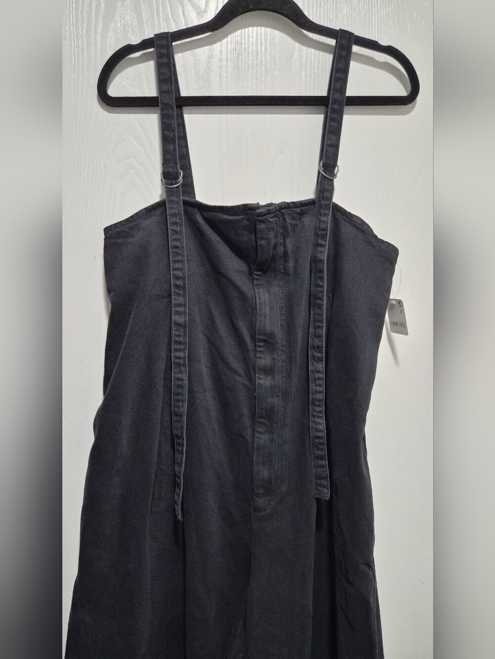 Nwt Free People We The Free Lumy One Piece Wide Leg Black Jumpsuit Size Large - Picture 4 of 13